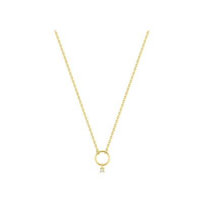 Collier en or jaune et diamant 0.01ct