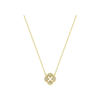 Collier en or jaune et oxyde de zirconium