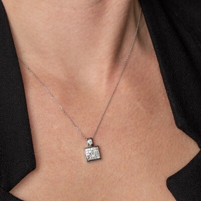 Collier or blanc & diamants