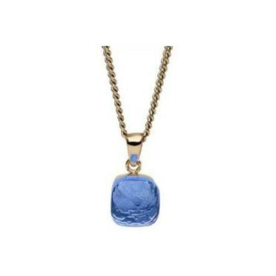 Pendentif QUDO Firenze en métal doré et pierre de couleur light sapphire