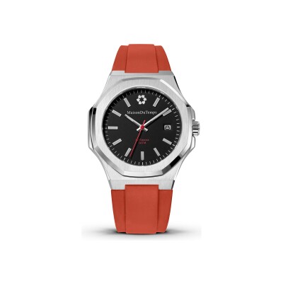 Montre Maison du Temps MTGamma Noir Silicone Rouge