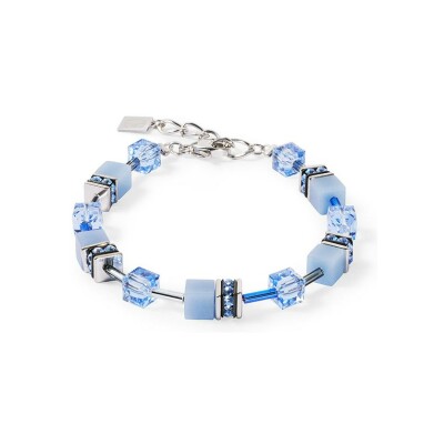 Bracelet Cœur de Lion GeoCUBE en acier, cristaux Swarovski, cristal de roche et verre