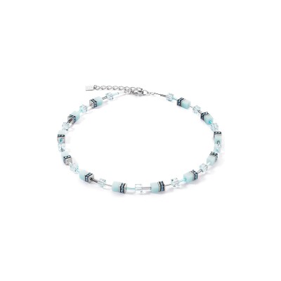 Collier Coeur de Lion GeoCUBE Iconic Mono en acier, cristaux Swarovski, strass et verre