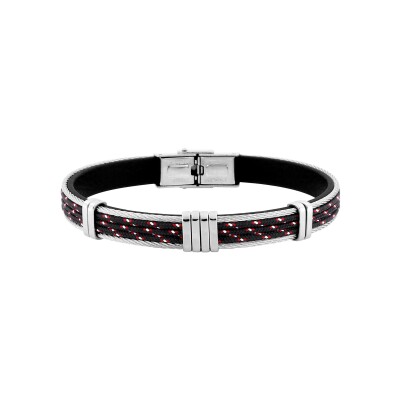 Bracelet en matière synthétique et acier