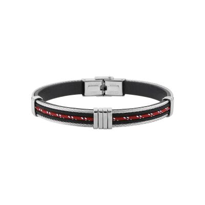 Bracelet en matière synthétique et acier