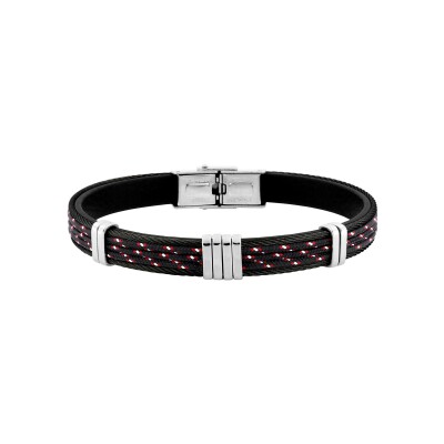 Bracelet en matière synthétique et acier