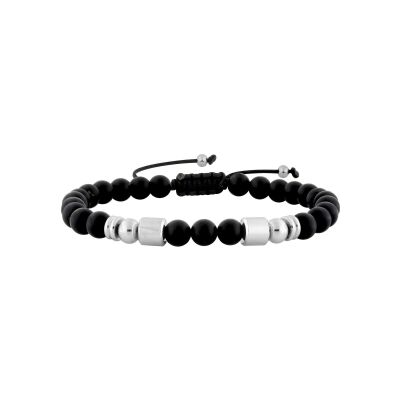 Bracelet en nylon, acier et agate