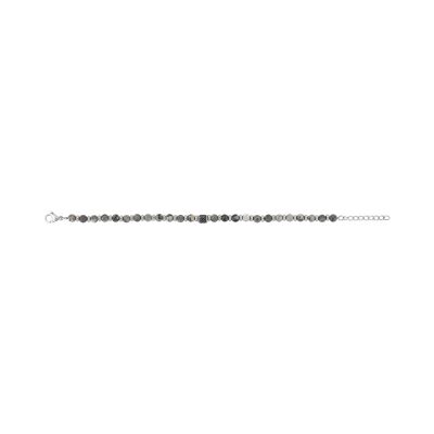 Bracelet en acier, granite et jaspe