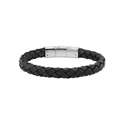 Bracelet en cuir et acier
