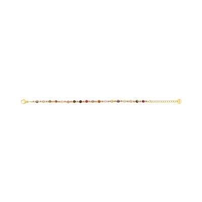 Bracelet en acier rose, cristal et verre