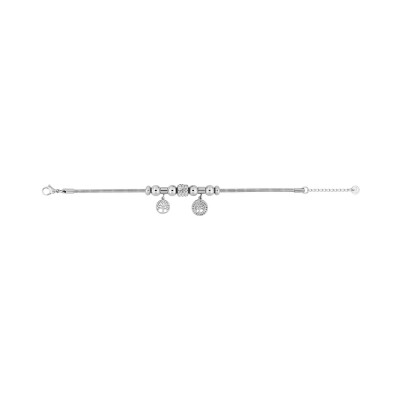 Bracelet en acier et cristal