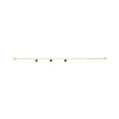 Bracelet en acier doré et malachite