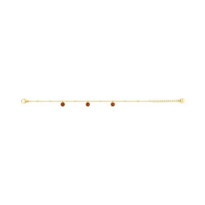 Bracelet en acier doré et pierre de couleurs