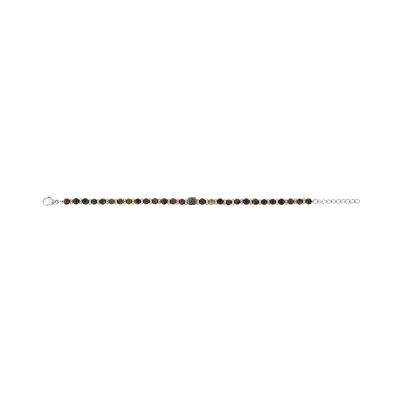 Bracelet en acier et œil de tigre