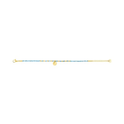 Bracelet en acier doré et apatite
