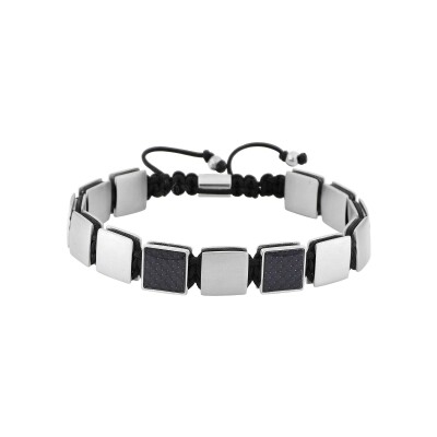 Bracelet corde en nylon, acier et fibre de carbone