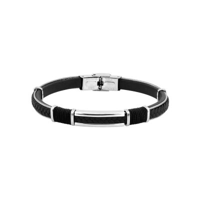 Bracelet en matière synthétique, coton et acier