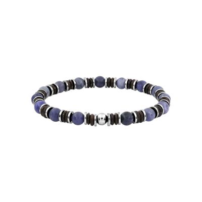 Bracelet en bamboo, acier et soldalite