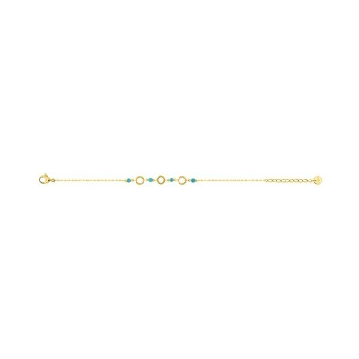 Bracelet en acier doré et turquoise
