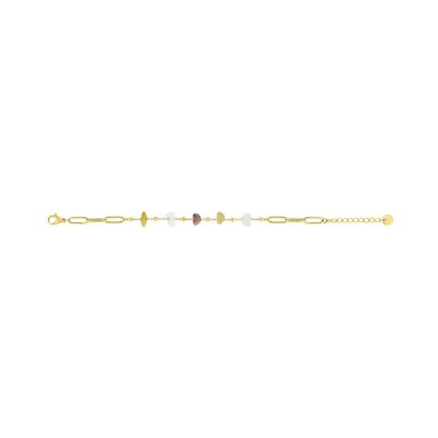Bracelet en acier doré et jade