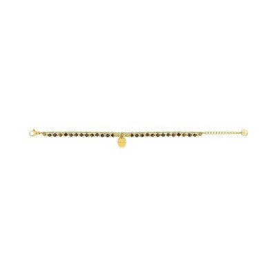 Bracelet en acier doré et œil de tigre