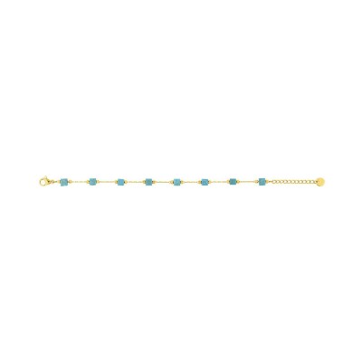 Bracelet en acier doré et turquoise