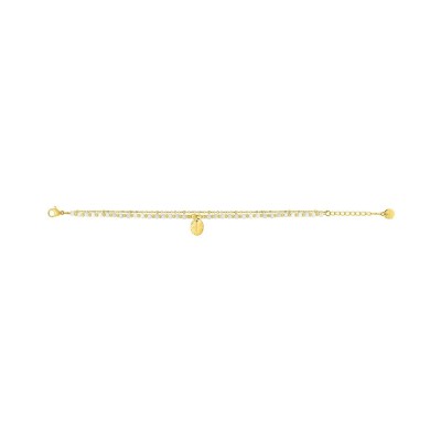 Bracelet en acier doré et pierre de lune