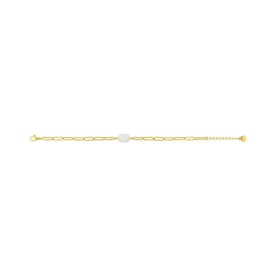 Bracelet en acier doré et pierre de lune