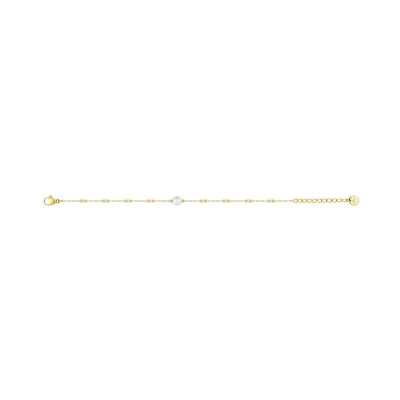 Bracelet en acier doré, pierre de lune et verre