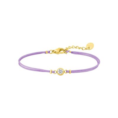 Bracelet corde en acier doré et cristal