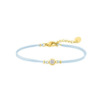 Bracelet corde en acier doré et cristal