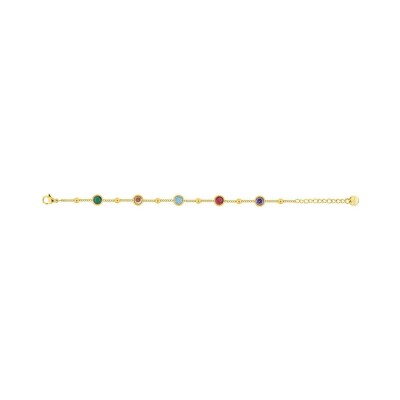 Bracelet en acier doré et oxyde de zirconium