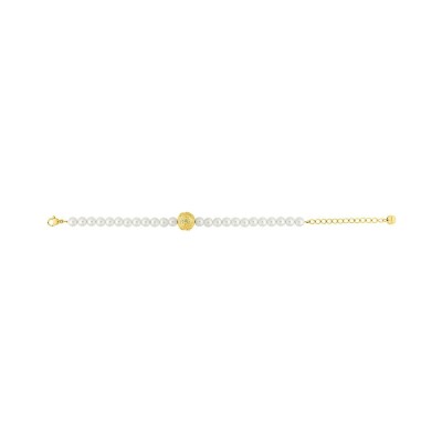 Bracelet en acier doré et verre