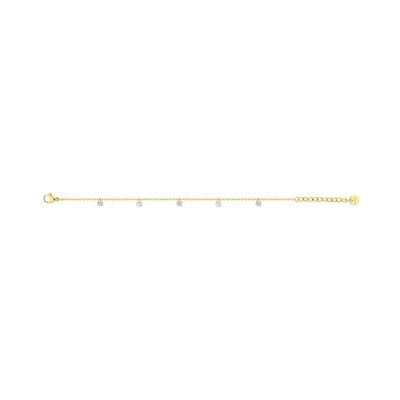Bracelet en acier doré et cristal