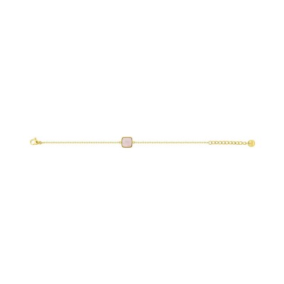 Bracelet en acier doré et quartz rose