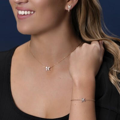 Bracelet diamants or rose