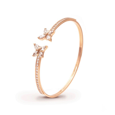 Navette Butterfly flex bracelet, rose gold