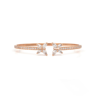 Navette Butterfly flex bracelet, rose gold