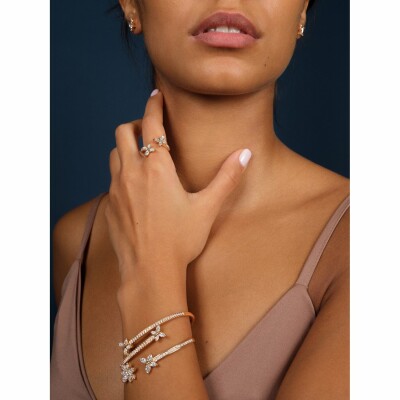 Navette Butterfly flex bracelet, rose gold