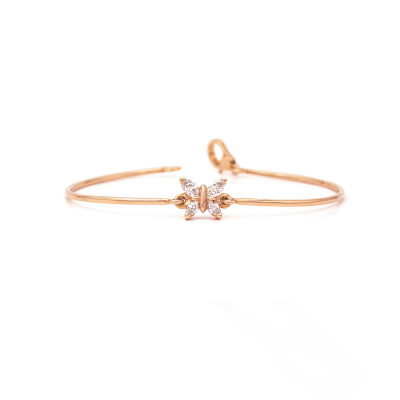 Bracelet Papillon navette en or rose