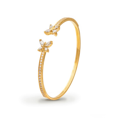 Navette Butterfly flex bracelet, yellow gold