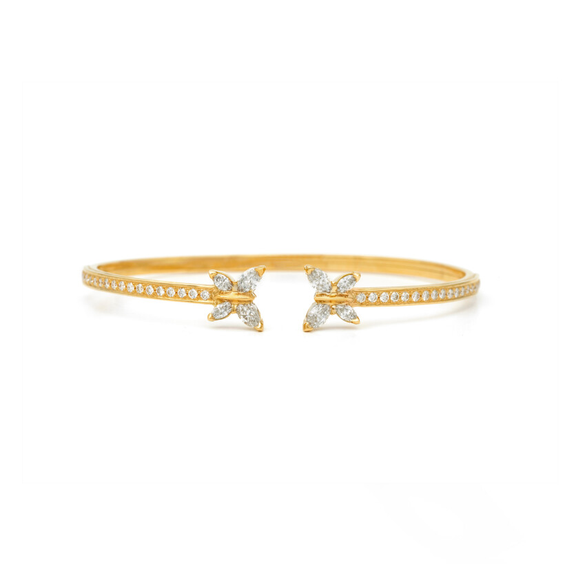 Navette Butterfly flex bracelet, yellow gold