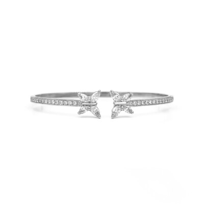 Papillons navette flex bracelet in white gold