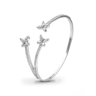 Navette Butterfly flex bracelet, white gold