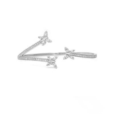 Navette Butterfly flex bracelet, white gold