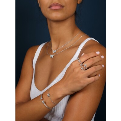 Bracelet diamants or blanc