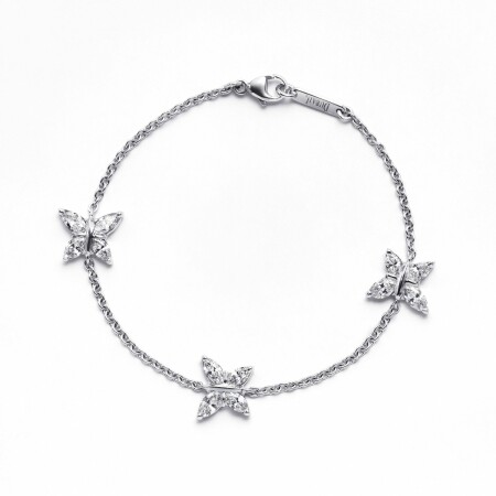 Navette Butterfly Chain bracelet, white gold