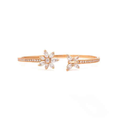 Anemones & Butterflies flex bracelet, rose gold