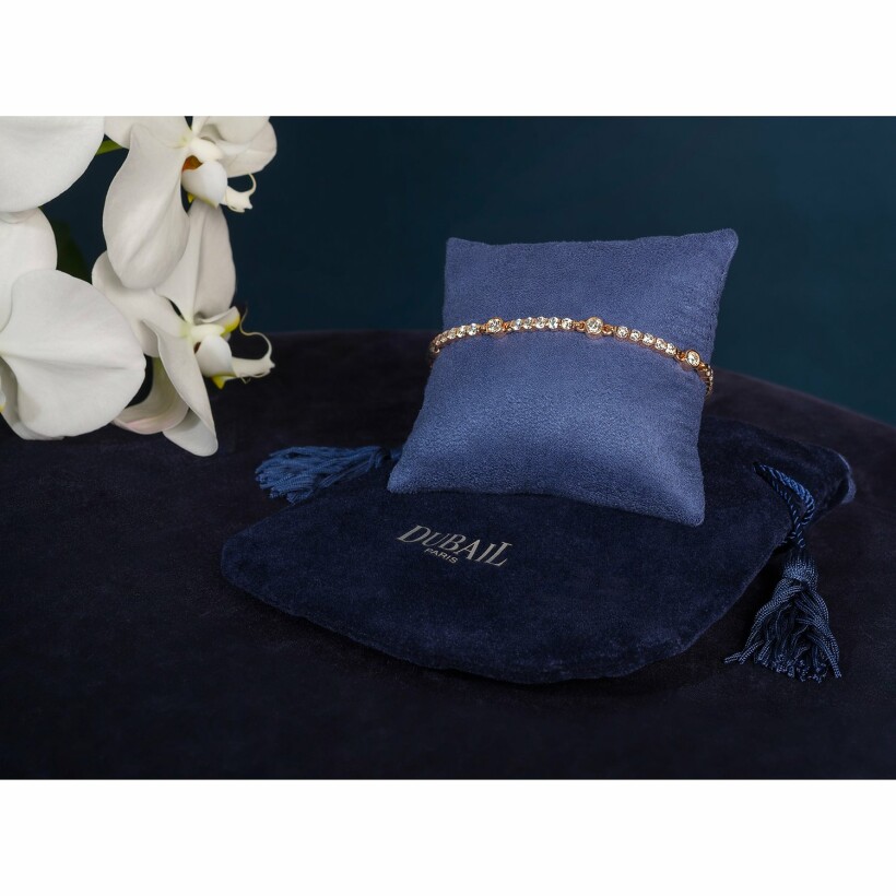Clos-bride bracelet, rose gold, diamonds