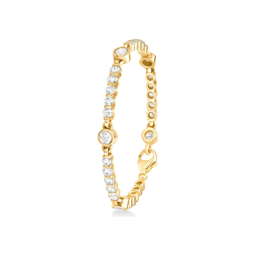 Clos-bride bracelet, yellow gold, diamonds